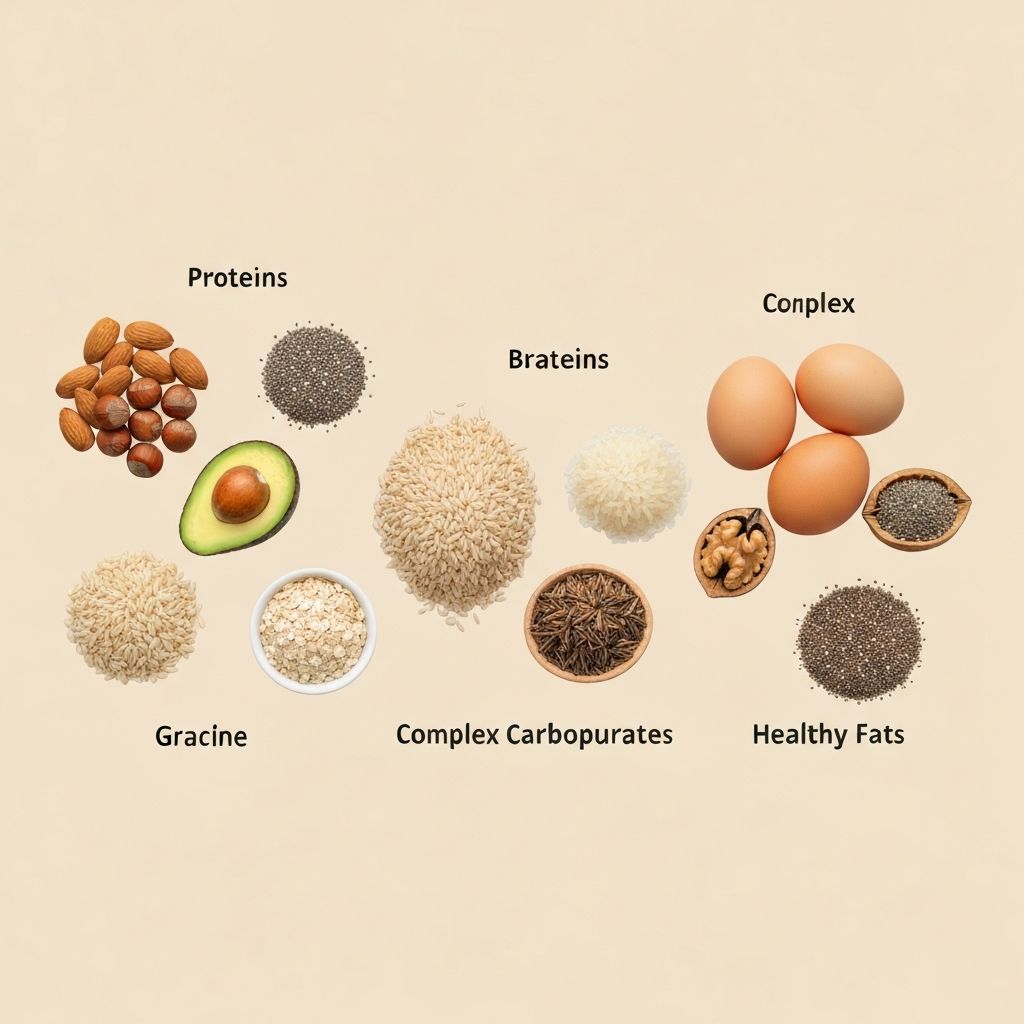 Different types of macronutrients displayed separately